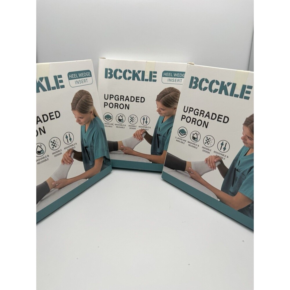 Bcckle Upgraded 2Layers Poron Heel Wedge Orthopedc Inserts, Adjustable, Large